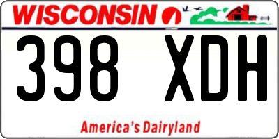 WI license plate 398XDH