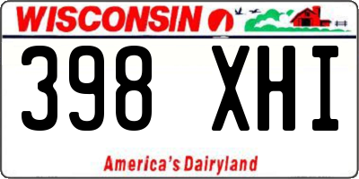 WI license plate 398XHI