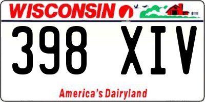 WI license plate 398XIV
