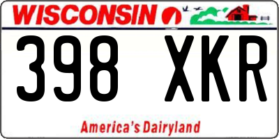 WI license plate 398XKR