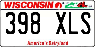 WI license plate 398XLS
