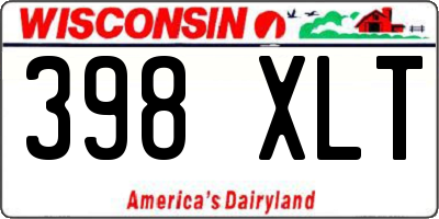 WI license plate 398XLT
