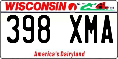 WI license plate 398XMA