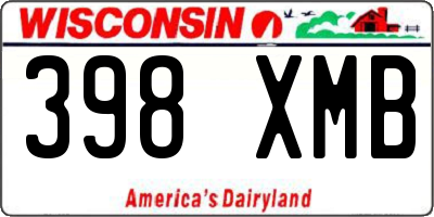 WI license plate 398XMB