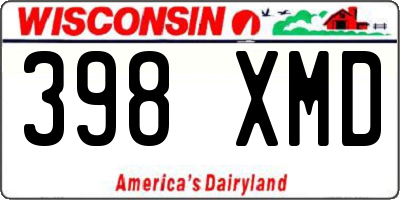 WI license plate 398XMD