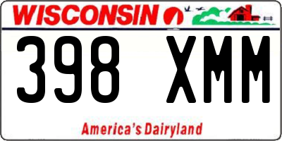 WI license plate 398XMM