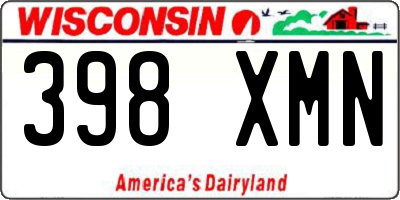 WI license plate 398XMN