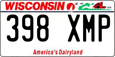 WI license plate 398XMP