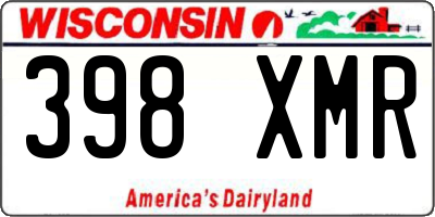WI license plate 398XMR