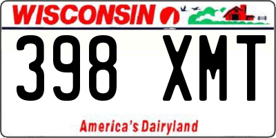WI license plate 398XMT