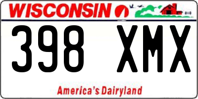WI license plate 398XMX