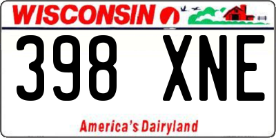WI license plate 398XNE