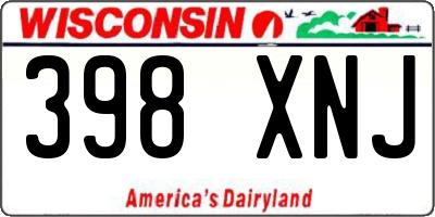 WI license plate 398XNJ