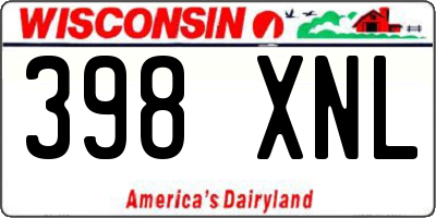 WI license plate 398XNL