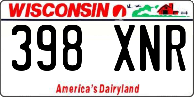 WI license plate 398XNR
