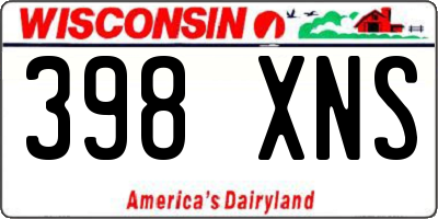 WI license plate 398XNS