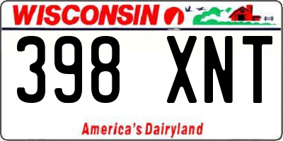 WI license plate 398XNT