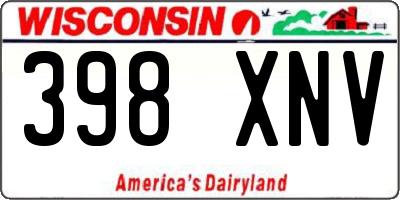 WI license plate 398XNV
