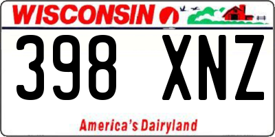 WI license plate 398XNZ