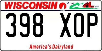 WI license plate 398XOP