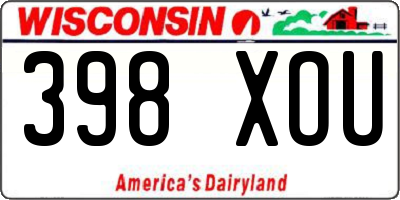 WI license plate 398XOU