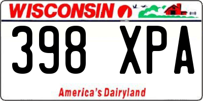 WI license plate 398XPA