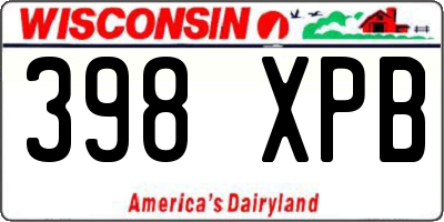 WI license plate 398XPB