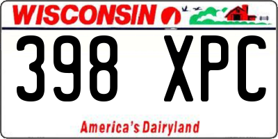 WI license plate 398XPC