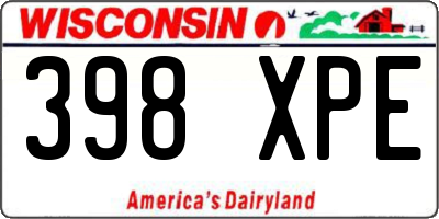 WI license plate 398XPE