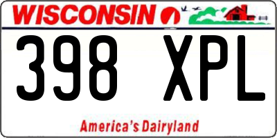 WI license plate 398XPL