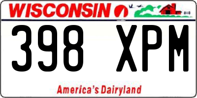 WI license plate 398XPM