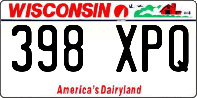 WI license plate 398XPQ