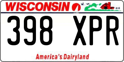 WI license plate 398XPR