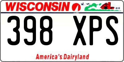 WI license plate 398XPS