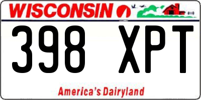 WI license plate 398XPT