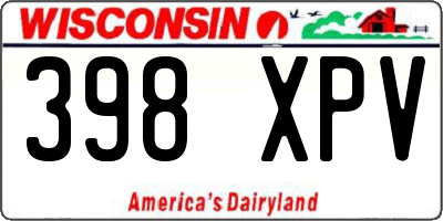 WI license plate 398XPV