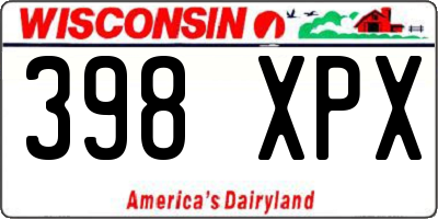 WI license plate 398XPX