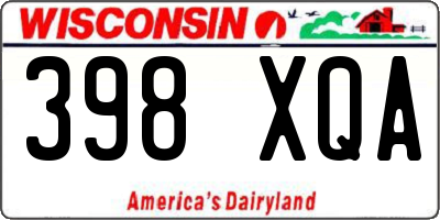 WI license plate 398XQA