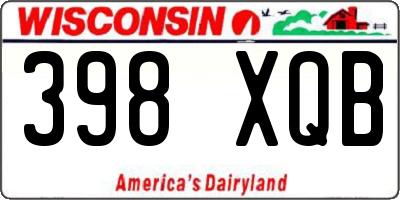 WI license plate 398XQB