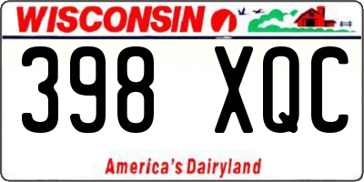 WI license plate 398XQC