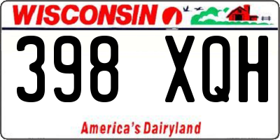 WI license plate 398XQH