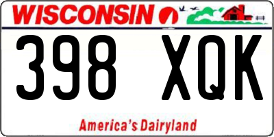 WI license plate 398XQK