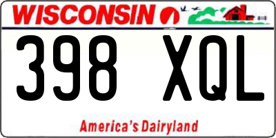 WI license plate 398XQL