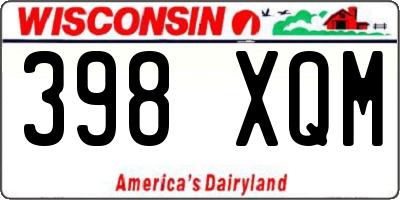 WI license plate 398XQM
