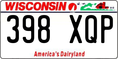 WI license plate 398XQP