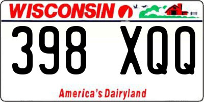 WI license plate 398XQQ
