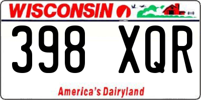 WI license plate 398XQR