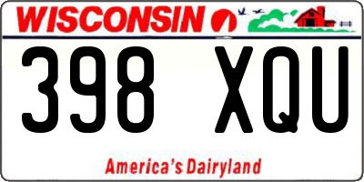 WI license plate 398XQU