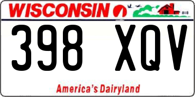 WI license plate 398XQV
