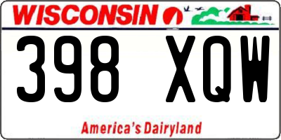 WI license plate 398XQW